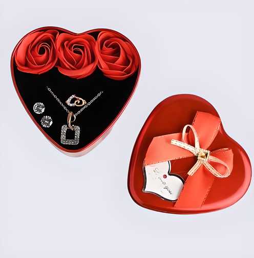 Sparkling Love Jewelry & Flower Gift Box