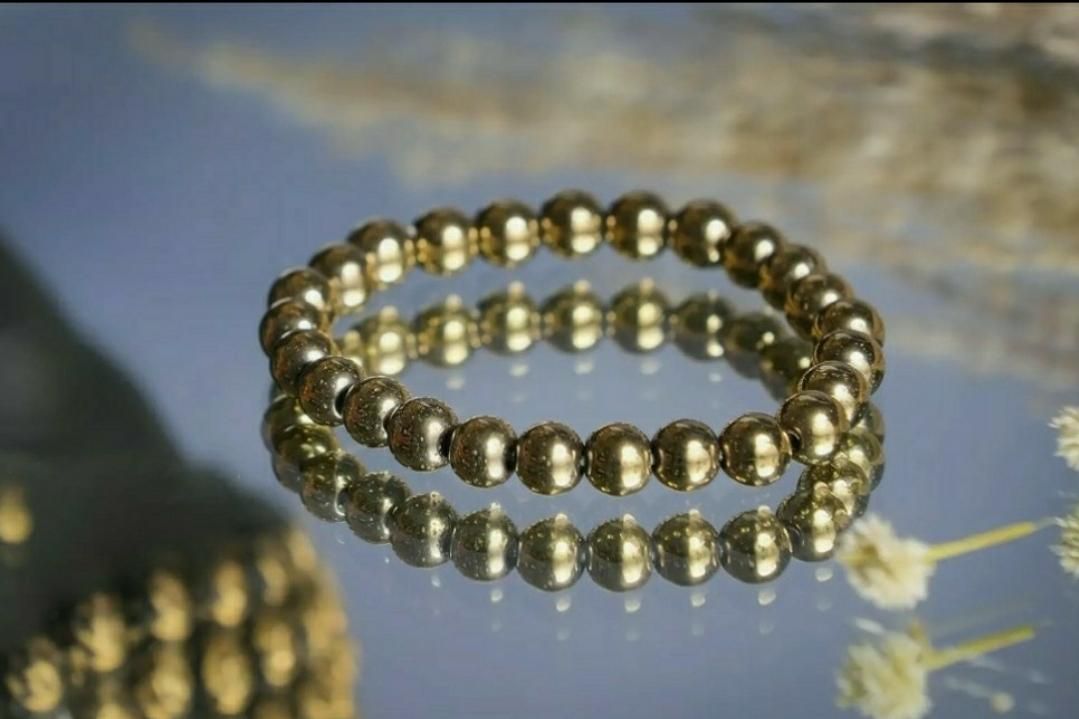 Golden Pyrite Natural Stone Bracelet