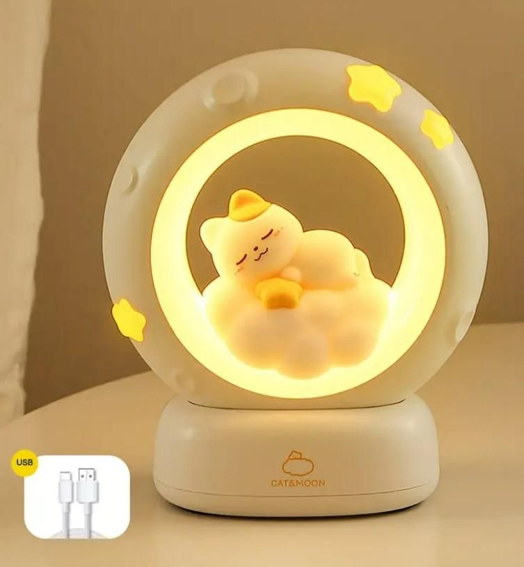 Sleeping Cat LED Night Light Lamp