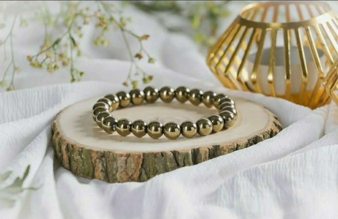 Golden Pyrite Natural Stone Bracelet