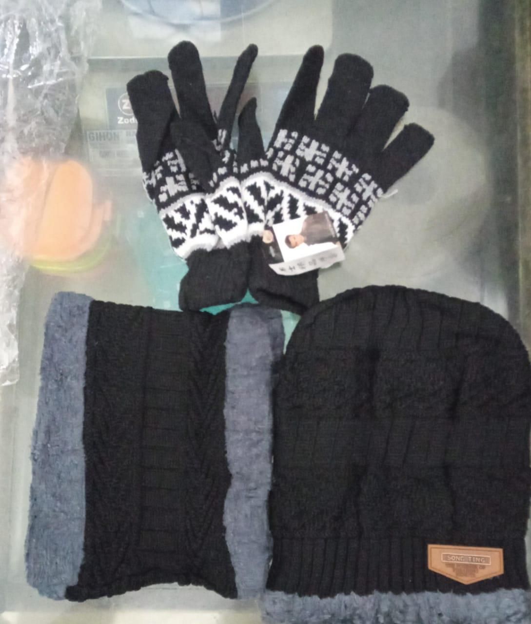 Woolen Cap Gloves & Neck Muffler