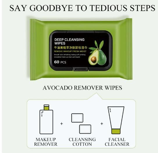 Avocado Makeup Wipes (60 Pcs)