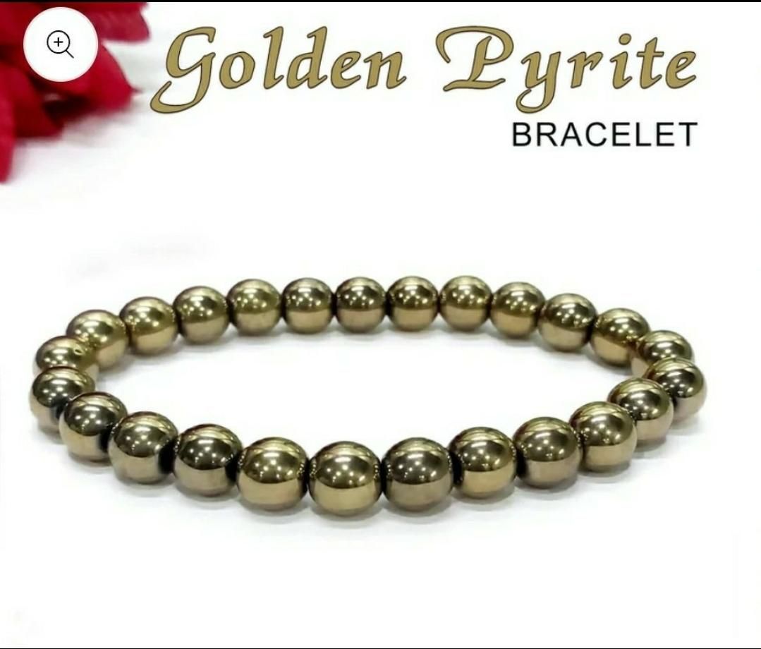 Golden Pyrite Natural Stone Bracelet